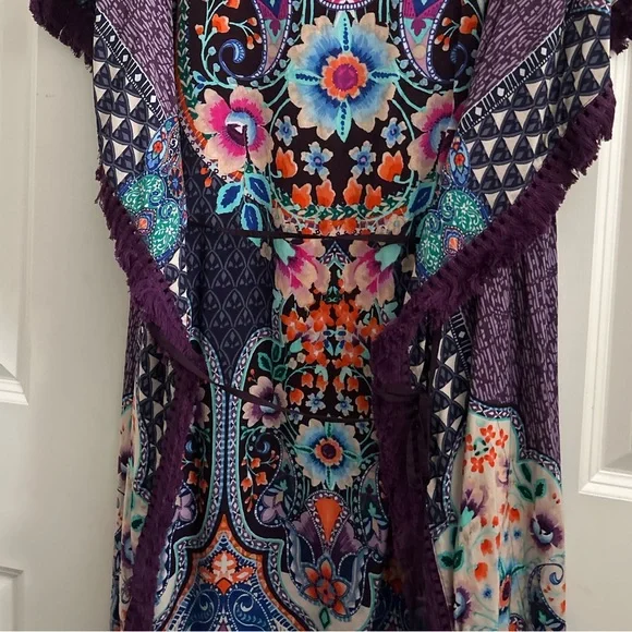 Johnny Was Saba Tunic Swimsuit Cover/Bathing Suit Cover Up Size L - Picture 8 of 11